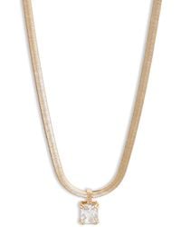 Nordstrom - Crystal Pendant Snake Chain Necklace - Lyst