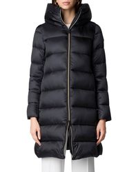 Save The Duck - Lysa Quilted Hooded Longline Coat - Lyst