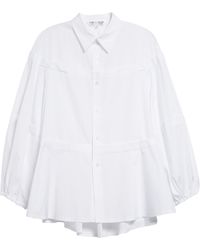 Comme des Garçons - Peplum Cotton Broadcloth Button-up Shirt - Lyst