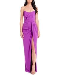 Katie May - Pamela Pleated Strapless Gown - Lyst