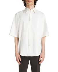 Acne Studios - Oversize Short Sleeve Stretch Cotton Button-up Shirt - Lyst