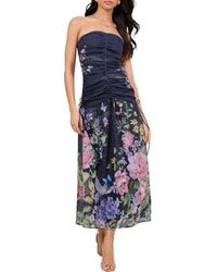Lipsy - Ruched Bandeau Maxi Dress - Lyst