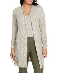 Chaus - Jaspé Ribbed Belted Long Cardigan - Lyst