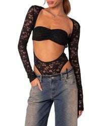 Edikted - Zoey Lace Two-Piece Bandeau & Bodysuit - Lyst