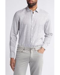 Scott Barber - Tattersall Check Linen Twill Button-up Shirt - Lyst