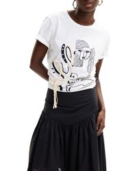 Desigual - Tristan Embellished Cotton Graphic T-shirt - Lyst