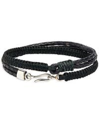 Caputo & Co. - Double Wrapped Braided Leather Bracelet - Lyst