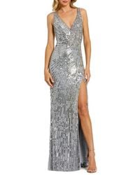 Mac Duggal - Beaded Floral Sleeveless Gown - Lyst