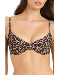 Sanctuary - Leopard Print Underwire Bikini Top - Lyst