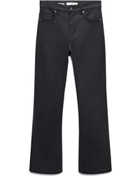 Mango - Coated Crop Flare Jeans - Lyst
