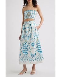 Cleobella - Sylvan Smocked Cotton & Linen Top & Skirt Set - Lyst