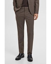 Mango - Slim Fit Flat Front Pants - Lyst