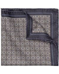 Eton - Reversible Medallion Print Wool Flannel Pocket Square - Lyst