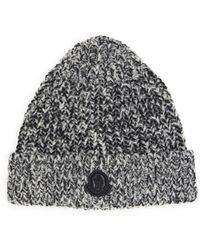 Moncler - Creativo Logo Patch Wool Blend Beanie - Lyst