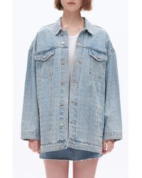 Bayeas - Oversize Rhinestone Denim Jacket - Lyst