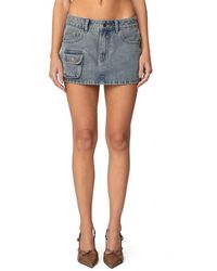 Edikted - Quinlan Denim Cargo Miniskirt - Lyst