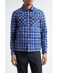 Moncler - Grenoble Quilted Plaid Overshirt - Lyst