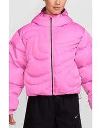 Nike - Swoosh Quilted Down Crop Puffer Jacket - Lyst