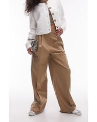 TOPSHOP - High Waist Chino Trousers - Lyst