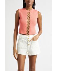 Ramy Brook - Casey Ring Detail Rib Sweater Vest - Lyst