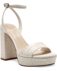 Vince Camuto Pendry Ankle Strap Platform Sandal in Natural | Lyst