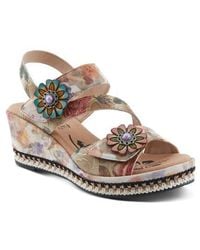 Spring Step - Blissful Slingback Platform Wedge Sandal - Lyst
