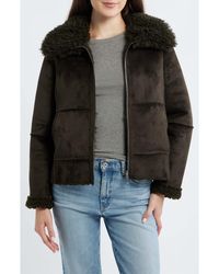Sam Edelman - Zip Front Faux Shearling Jacket - Lyst