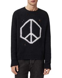 AllSaints - Message Crew Sweater - Lyst