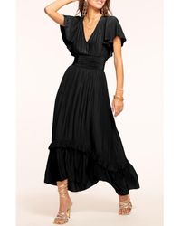 Ramy Brook - Joanie Flutter Sleeve Satin Dress - Lyst