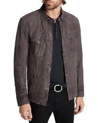 John Varvatos - Mason Sheepskin Leather Western Shirt Jacket - Lyst