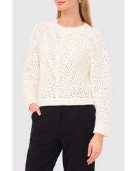Halogen® - Pointelle Crewneck Sweater - Lyst
