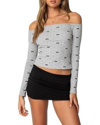 Edikted - Ryna Bows & Bots Off The Shoulder Top - Lyst