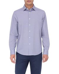 Bugatchi - James Ooohcotton Checker Button-Up Shirt - Lyst
