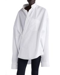 Balenciaga - Asymmetric Oversize Cotton Poplin Wrap Shirt - Lyst