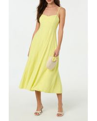 Astr - Linen Blend Midi Dress - Lyst