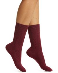 Oroblu - Gwen Cable Knit Wool Blend Crew Socks - Lyst