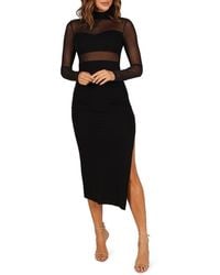 Petal & Pup Farrow Long Sleeve Midi Dress in Black | Lyst Petal & Pup Farrow Long Sleeve Midi Dress in Black | Lyst