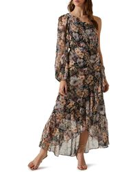 Astr - Calista Floral One-shoulder High-low Maxi Dress - Lyst