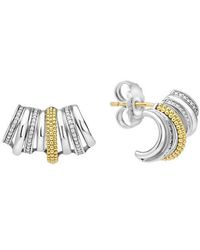 Lagos - Caviar Lux 2-Tone Diamond Crawler Huggie Earrings - Lyst