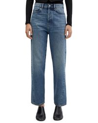 Mango - Forward Seam High Waist Straight Leg Jeans - Lyst