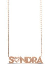 SHYMI - Pavé Heart & Fluted Name Pendant Necklace - Lyst