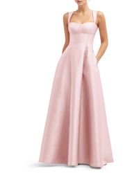Alfred Sung - Bustier Tie Back Gown - Lyst
