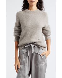Ganni - Brushed Alpaca & Wool Blend Crewneck Sweater - Lyst