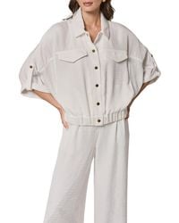 Donna Karan - Dolman Roll Tab Front Button Top - Lyst