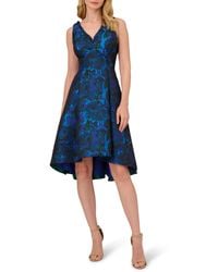 Adrianna Papell - Floral Jacquard High-low Fit & Flare Dress - Lyst
