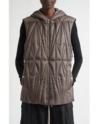 Moncler - X Rick Owens Geocamo Ziplock Hooded Down Vest - Lyst
