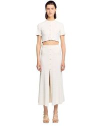 Sandro - Pointelle Knit Midi Skirt - Lyst