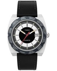 Timex - World Time Reissue Leather Strap Watch, 39Mm - Lyst