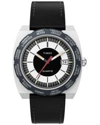 Timex - World Time Reissue Leather Strap Watch, 39Mm - Lyst
