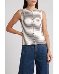 Rag & Bone - The Knit Stripe Boat Neck Tank - Lyst
